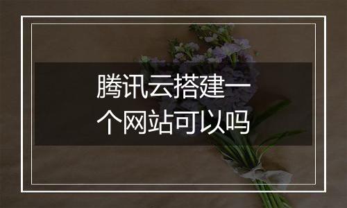 腾讯云搭建一个网站可以吗