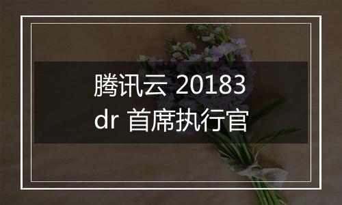 腾讯云 20183dr 首席执行官