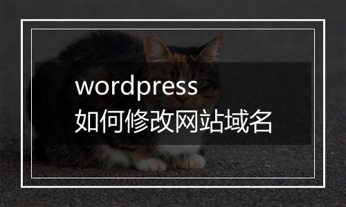 wordpress如何修改网站域名