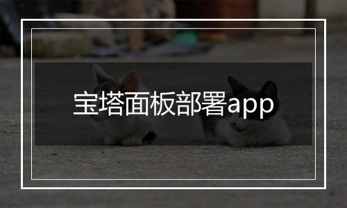 宝塔面板部署app