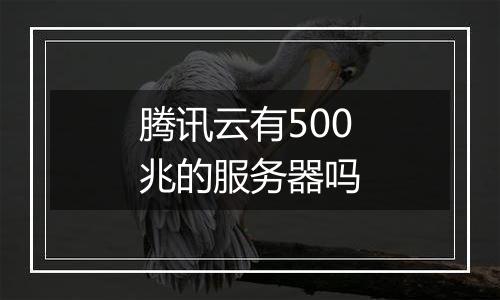 腾讯云有500兆的服务器吗
