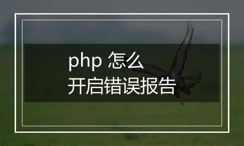 php 怎么开启错误报告
