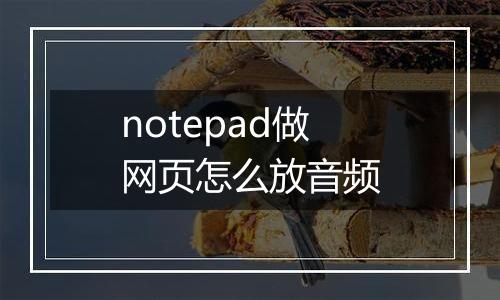 notepad做网页怎么放音频