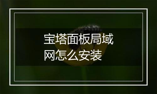 宝塔面板局域网怎么安装