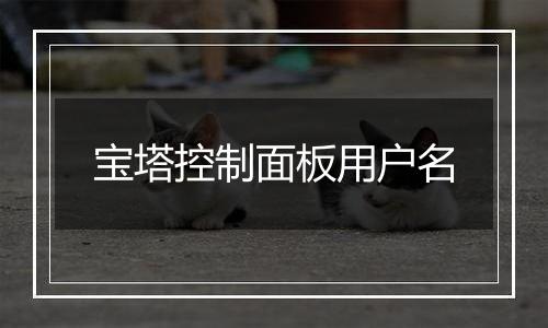 宝塔控制面板用户名