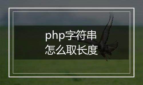php字符串怎么取长度