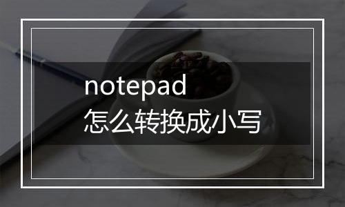 notepad怎么转换成小写