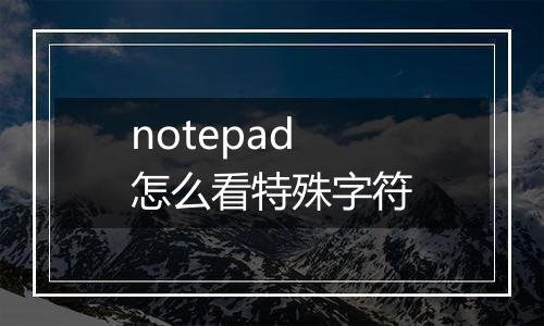 notepad怎么看特殊字符