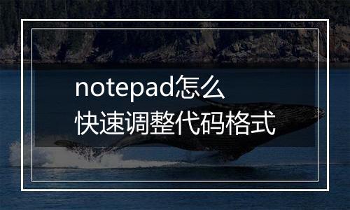 notepad怎么快速调整代码格式