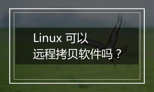 Linux 可以远程拷贝软件吗？