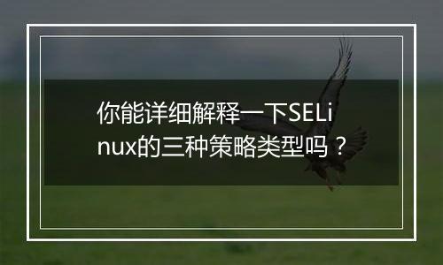 你能详细解释一下SELinux的三种策略类型吗？