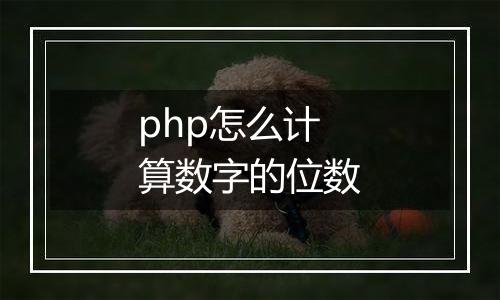 php怎么计算数字的位数