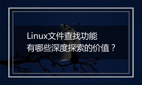 Linux文件查找功能有哪些深度探索的价值?