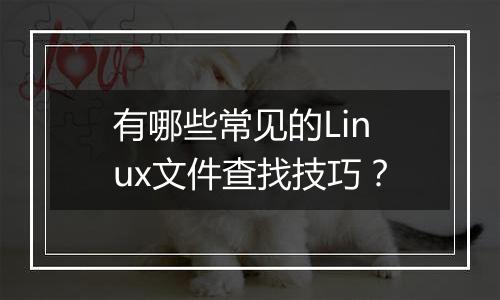 有哪些常见的Linux文件查找技巧？