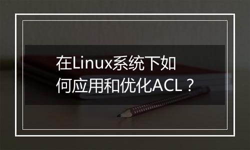 在Linux系统下如何应用和优化ACL？