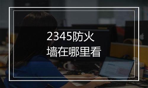2345防火墙在哪里看