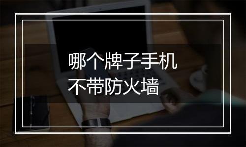 哪个牌子手机不带防火墙
