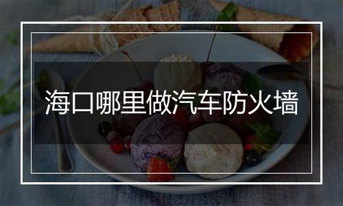 海口哪里做汽车防火墙