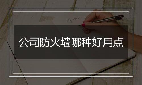 公司防火墙哪种好用点