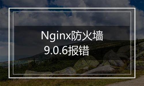 Nginx防火墙 9.0.6报错