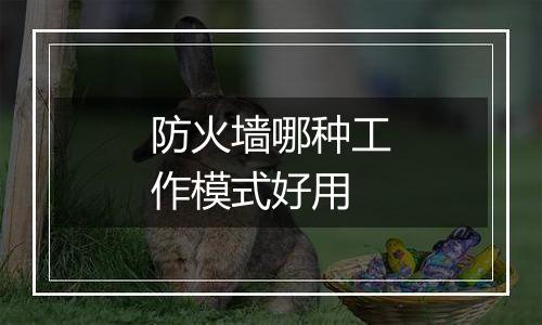 防火墙哪种工作模式好用