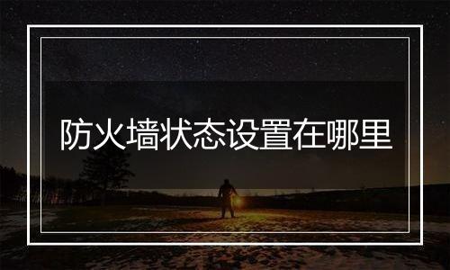 防火墙状态设置在哪里