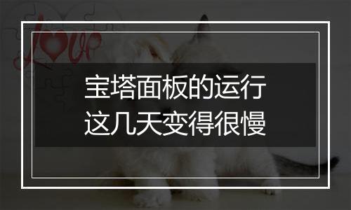 宝塔面板的运行这几天变得很慢