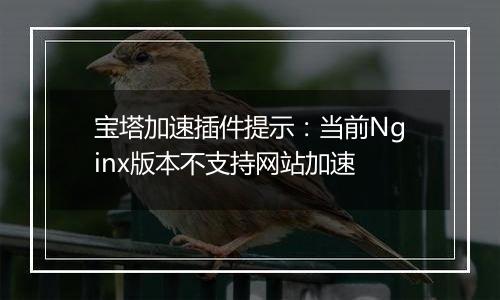 宝塔加速插件提示:当前Nginx版本不支持网站加速