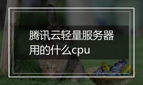 腾讯云轻量服务器用的什么cpu