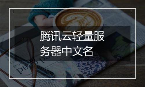 腾讯云轻量服务器中文名
