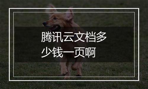 腾讯云文档多少钱一页啊