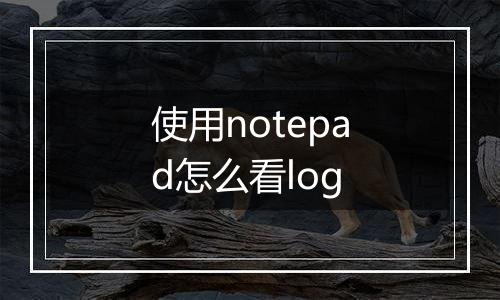 使用notepad怎么看log