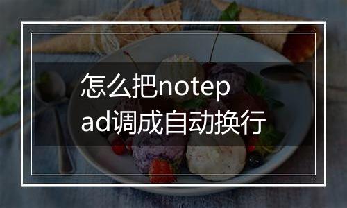 怎么把notepad调成自动换行