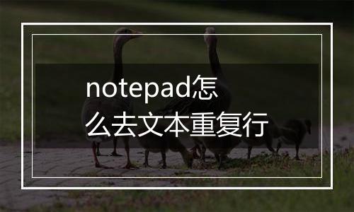 notepad怎么去文本重复行