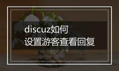 discuz如何设置游客查看回复