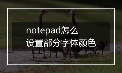 notepad怎么设置部分字体颜色