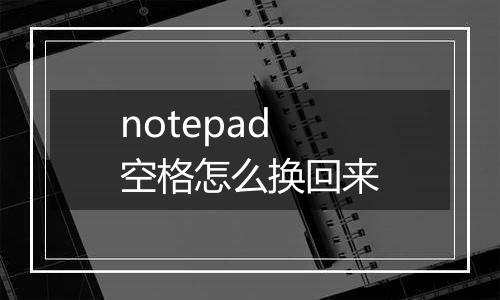 notepad空格怎么换回来