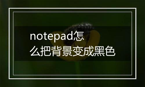 notepad怎么把背景变成黑色
