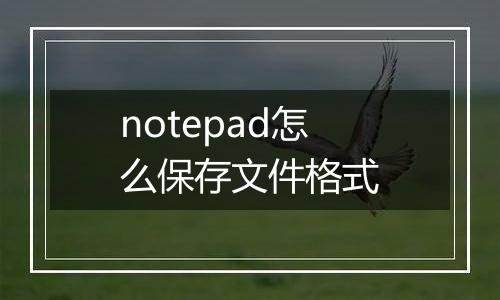 notepad怎么保存文件格式