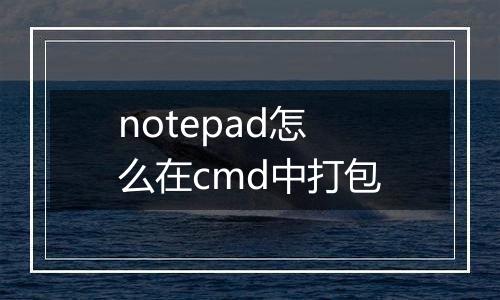 notepad怎么在cmd中打包