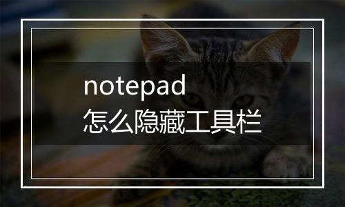 notepad怎么隐藏工具栏