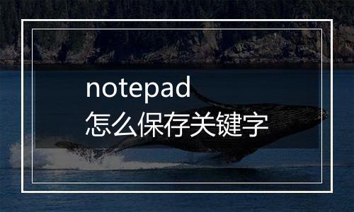 notepad怎么保存关键字