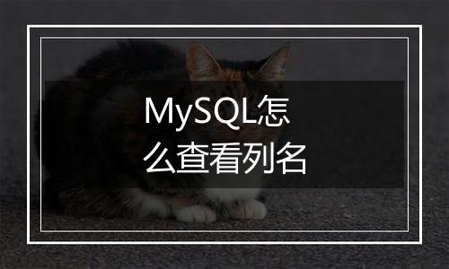 MySQL怎么查看列名