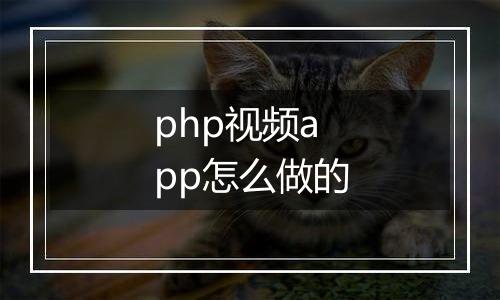 php视频app怎么做的