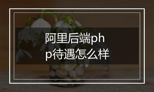 阿里后端php待遇怎么样