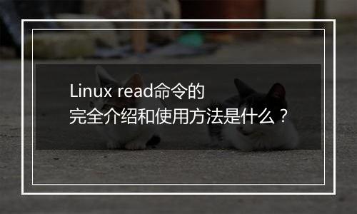 Linux read命令的完全介绍和使用方法是什么?