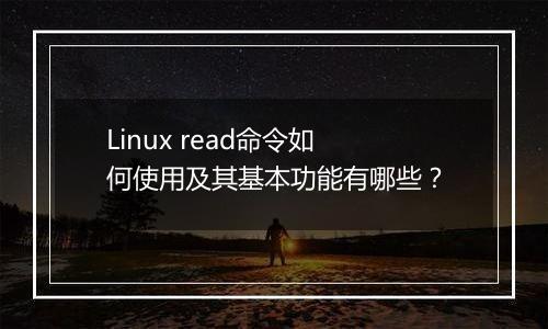 Linux read命令如何使用及其基本功能有哪些？