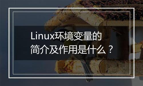 Linux环境变量的简介及作用是什么?