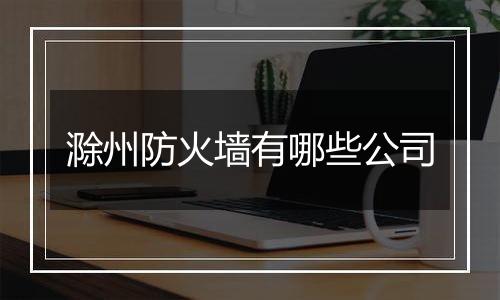 滁州防火墙有哪些公司