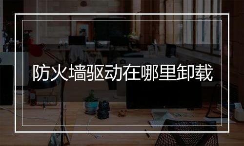 防火墙驱动在哪里卸载